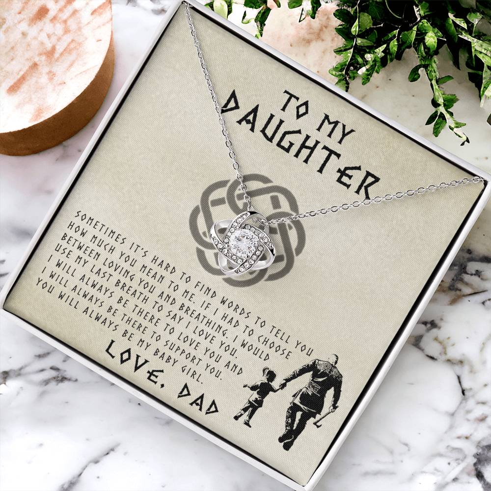 Viking Daughter Necklace From Dad To My Shieldmaiden Daughter Always Remember You Are Braver Than You Believe Necklace Message Card and Gift Box styles On Birthday, Christmas Graduation Gift