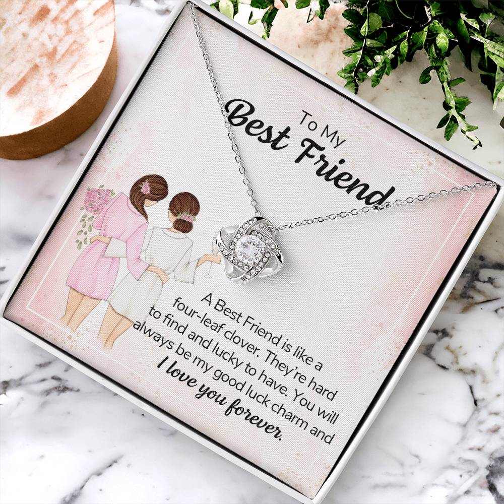 Best Friend Party Gift Necklace, Gift Pendant For BBF On Wedding, To My Best Friend Necklace From Friend BFF, Best Friend Love Knot Necklace Gift On Birthday, Anniversary, Christmas