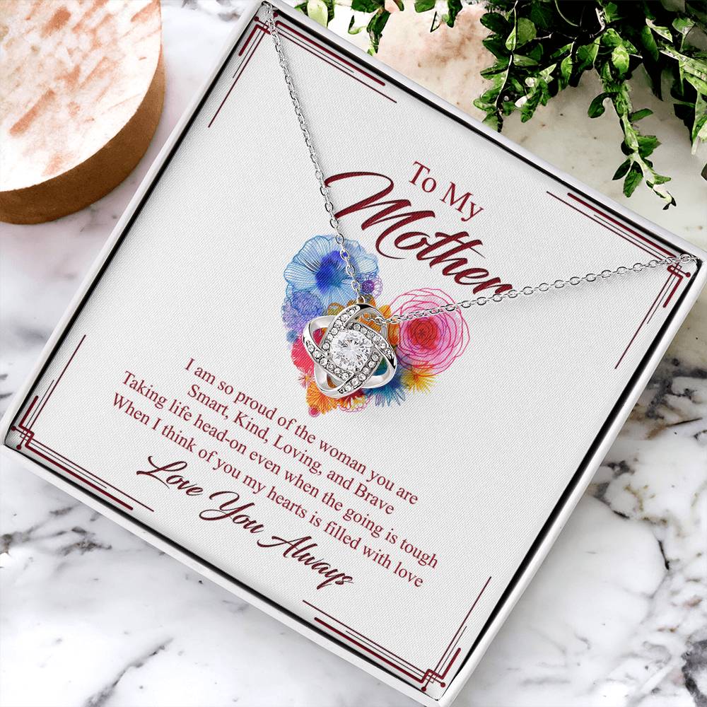 Mother Gift Necklace, To My Mother Love Knot Necklace Gift From Daughter And Mother Love Knot Pendant Gift For Mom Bonus Mom Gift Necklace Love You Always Pendant Gift For Mom Jewelry Gift For Women Love Knot Necklace 6323