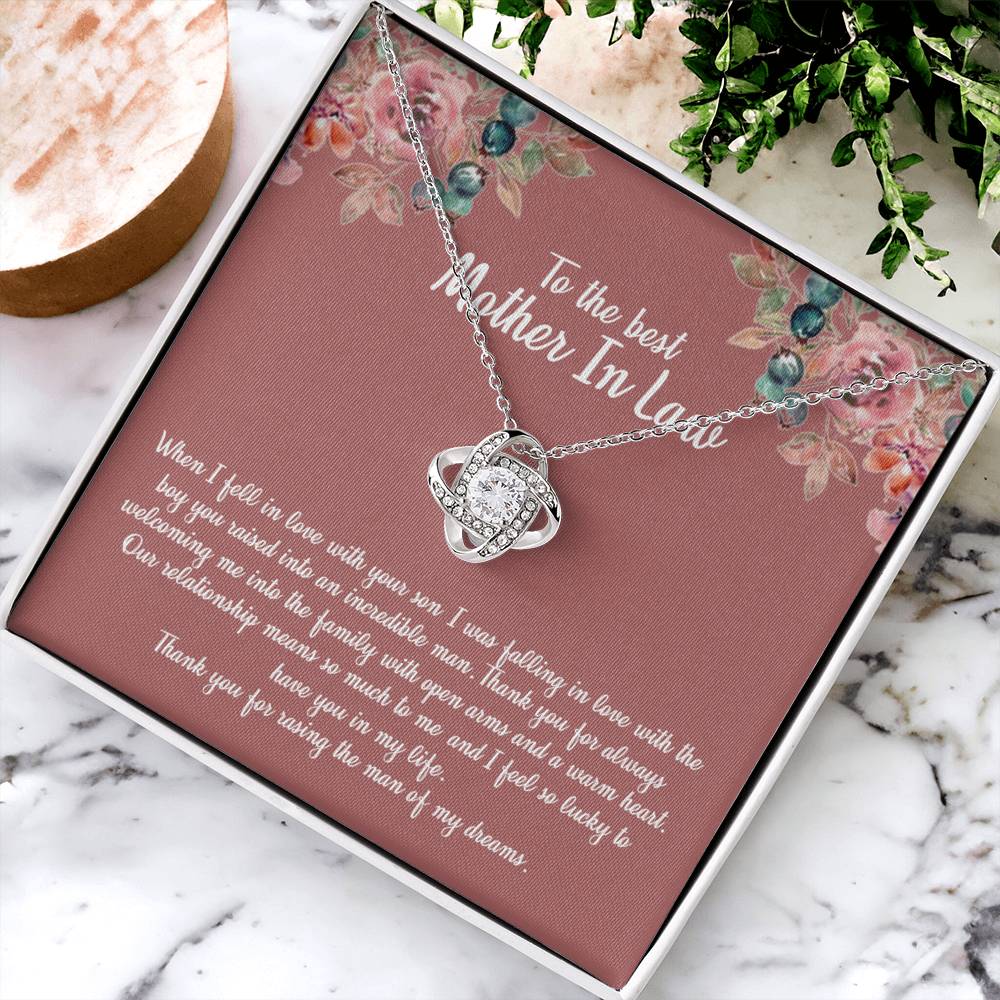 To My Mother In Law Necklace From Daughter In Law, Happy Mothers Day Necklace, To The Best Mother In Law Love Knot Necklace From Daughter In law Jewelry Gift Mothers Day, Necklace Gift For Mom Love Knot Necklace 6323