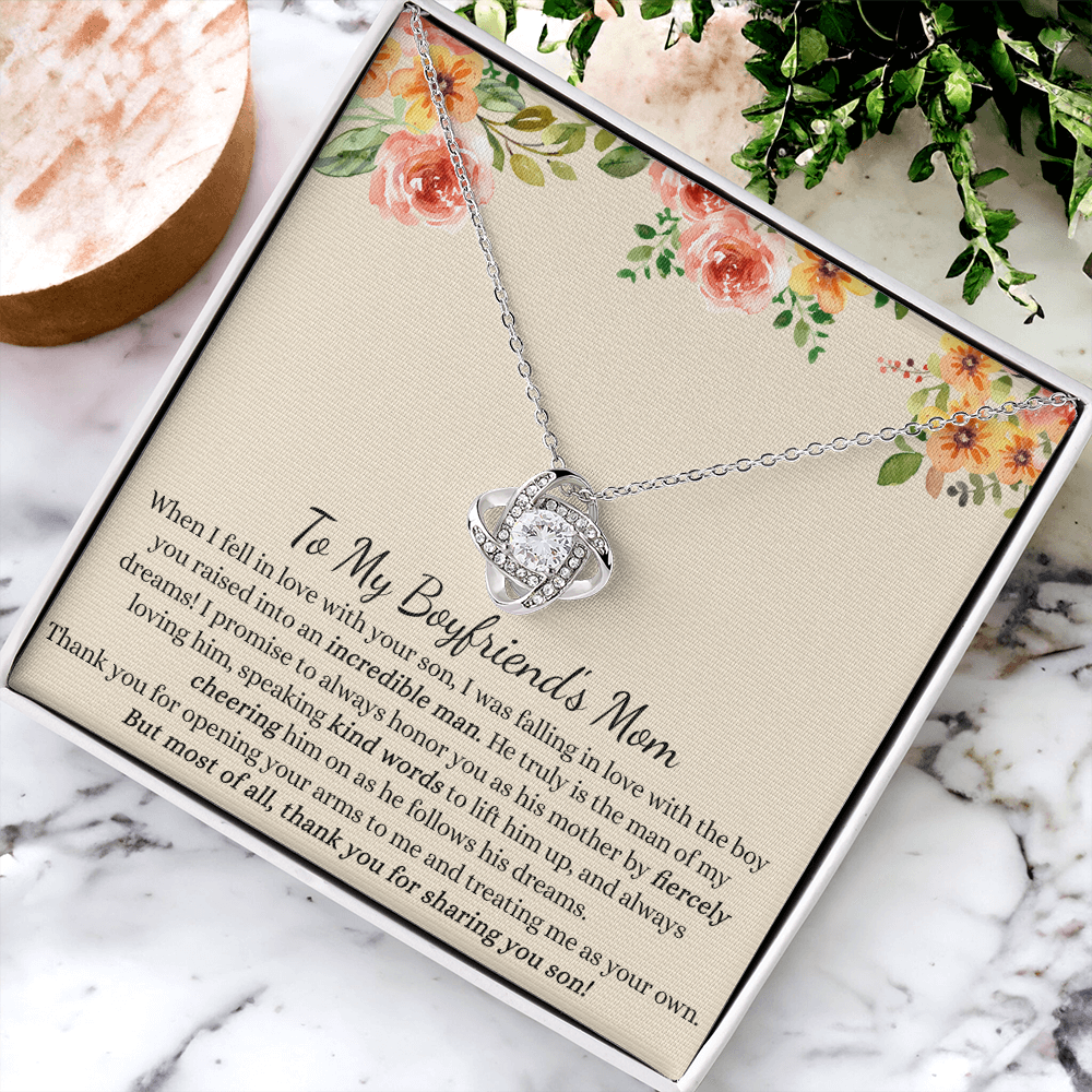 To My Boyfriend's Mom Necklace From Girlfriends Mom, Presents for Mom Necklace for Women, Boyfriends Mom Necklace Gift On Birthday Gift, Christmas, Anniversary, Mother's Day Necklace Gift for Bf Mom