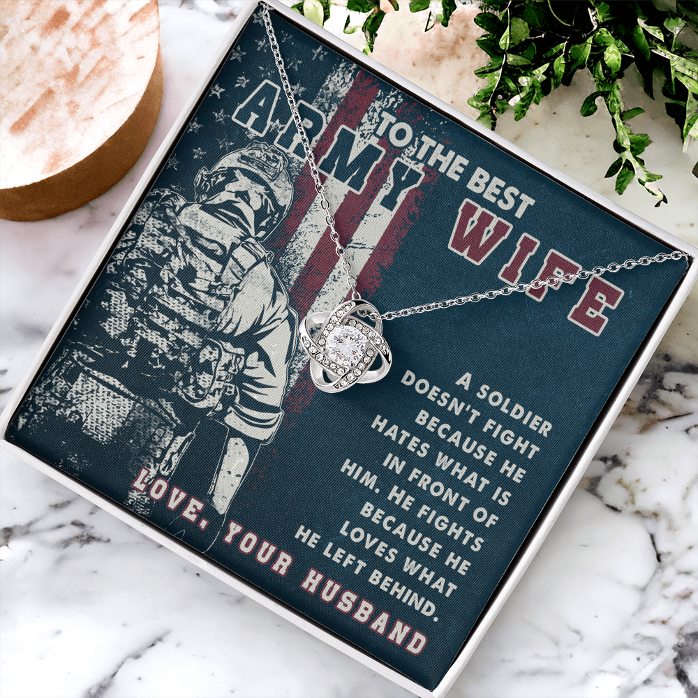To My Wife Necklace Gift From Husband, To The Best Army Wife Necklace, Soldier Gift Necklace, Husband And Wife Necklace Love Your Husband, Army Wife Gift Necklace To The Best Military Wife Necklace