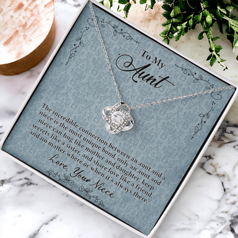 Aunt Gift Necklace, Aunt Wedding Gift from Bride, Wedding Gift from Niece, To My Aunt Love Knot Necklace From Niece Birthday Gift Graduation Gift Necklace, New Aunt Gift Necklace, Jewelry For Women