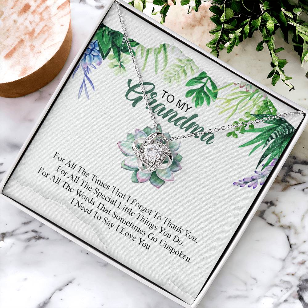 Grandma Gift Necklace for Grandma - Necklace Mother's Day Gifts for Grandma - To My Grandma Love Knot Necklace From Granddaughter Jewelry Gift for Grandma Grandmother Gift Necklace from Grandchild