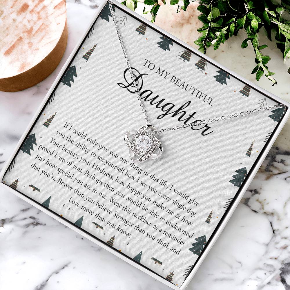 To My Beautiful Daughter Necklace Gift from Mom, Mother And Daughter Birthday Gift Christmas from Mother to Daughter Gift Personalized Necklace For Daughter Gifts from Mom Jewelry for Girls