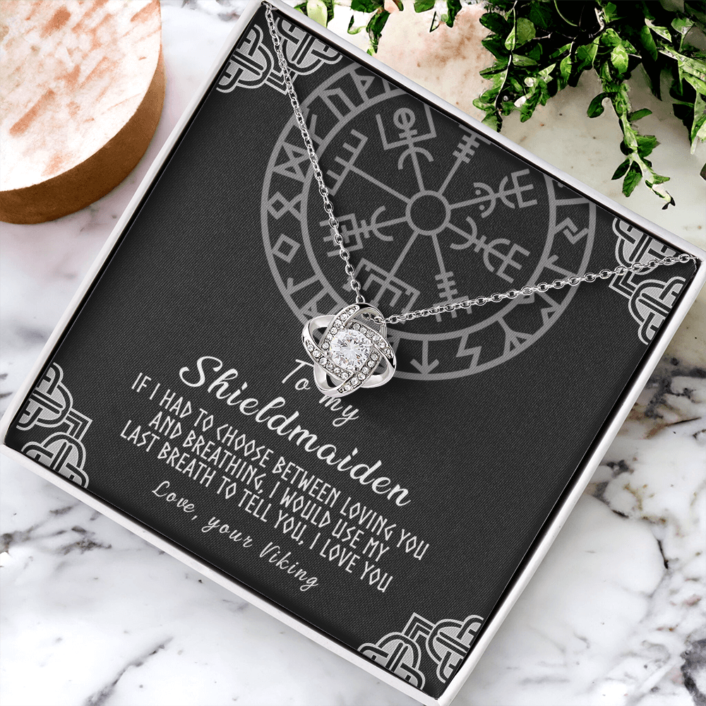 Personalized Gift Necklace, To My Shieldmaiden Necklace From Viking, Jewelry Gift For Women, Wife Gift Necklace Girlfriend Pendant Gift On Christmas, Valentine Day, Anniversary Customized Card Gift