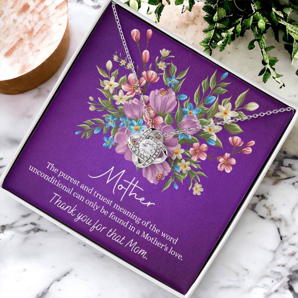 Mother Gift Necklace, To My Mom Necklace, Happy Mother's Day Necklace Gift for Mom from Daughter Message Card Necklace Gift Idea Mother Jewelry Gift For Women, Gift Necklace For Mom from Daughter Love Knot Necklace 6323