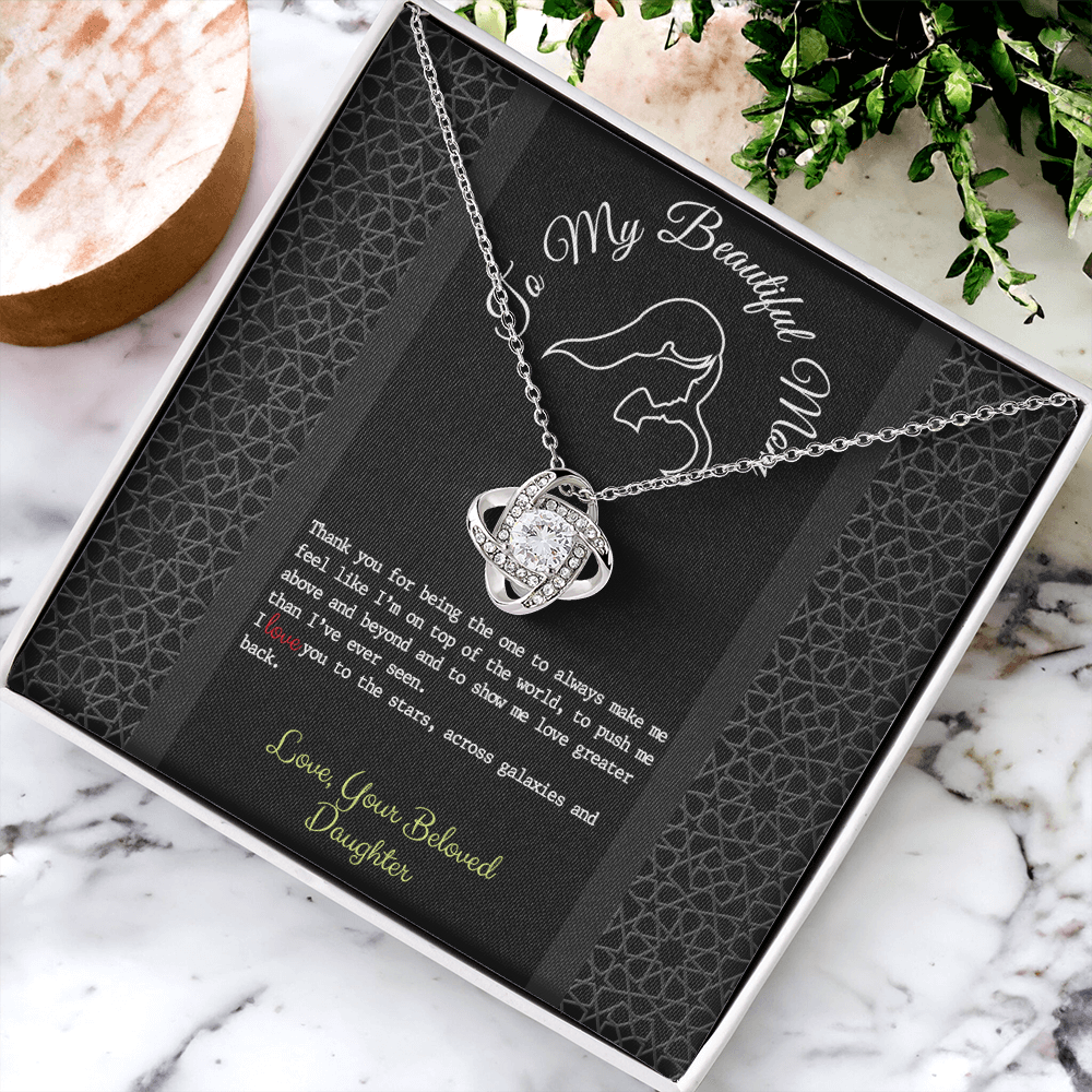 To My Mom Necklace From Daughter, Thank You For Mom Necklace Gift For Women, Mother And Daughter Gift Necklace, Your Beloved Daughter Necklace Gift For New Mom, Beautiful Mom On Mother's Day