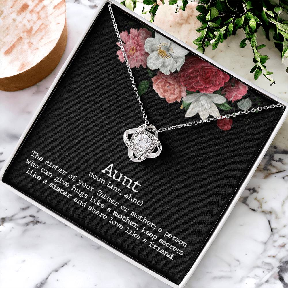Aunt Love Knot Necklace Gift From Niece Aunt Gifts Necklace for Auntie Gifts Jewelry for Aunt Birthday Gifts Best Aunt Ever Aunt Necklace from Niece Aunt and Niece Necklace to My Aunt Jewelry Gifts