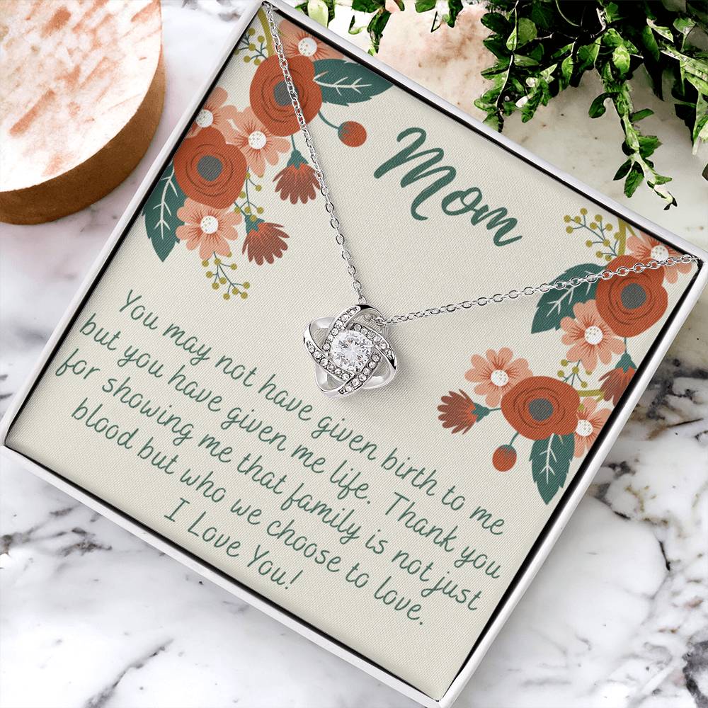 To My Mom Love Knot Necklace Gift for Stepmom Birthday Present Idea for Mother Love Knot Necklace 6323