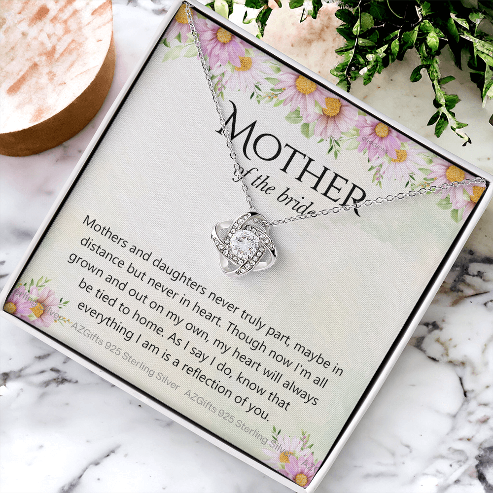 Mother Of The Bride Gift Necklace, The Love Knot Necklace Mother Of The Bride, Mother Of The Bride Gifts Pendant, Gift Necklace For Mother Of The Bride, Mother Of Bride Jewelry Gift For Women