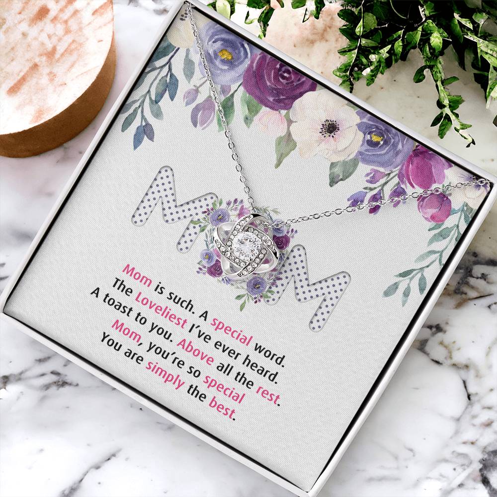 Mom Gift Necklace, To My Mom Love Knot Necklace Gift From Daughter And Mother Love Knot Pendant Gift For Mom New Mom, Bonus Mom Gift Necklace, The Loveliest Mom Necklace, Jewelry Gift For Women Love Knot Necklace 6323