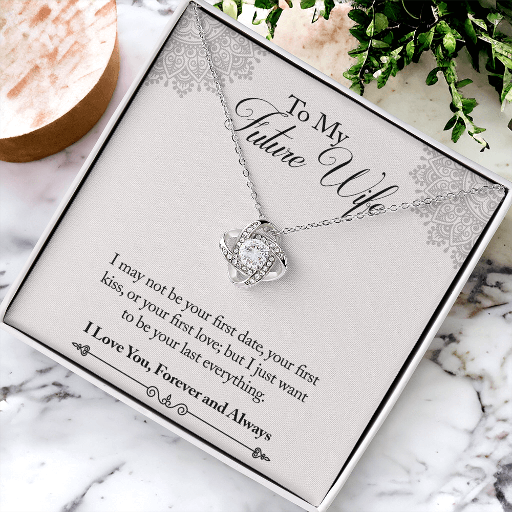 To My Future Wife Necklace From Husband, Wife Necklace For Women Love Knot Necklace Gift For Future Wife, Anniversary Necklace Gift For Wife, Soulmate Gift Necklace, Husband And Wife Necklace Sets