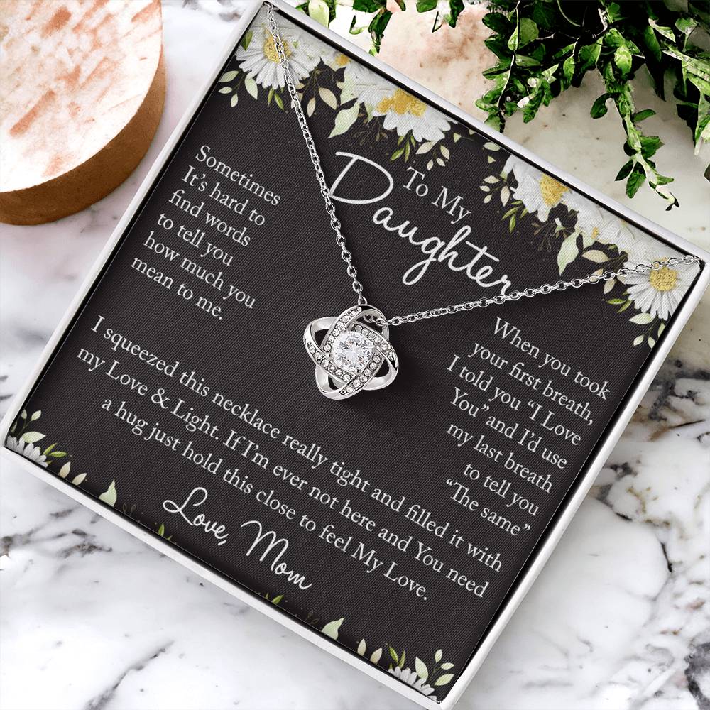 To My Daughter Necklace from Mom, Mother And Daughter Sterling Steel Necklace Gifts from Mom, Necklace for Daughter Birthday Gift Graduation Gifts from Mother To Daughter Jewelry Gift for Girls