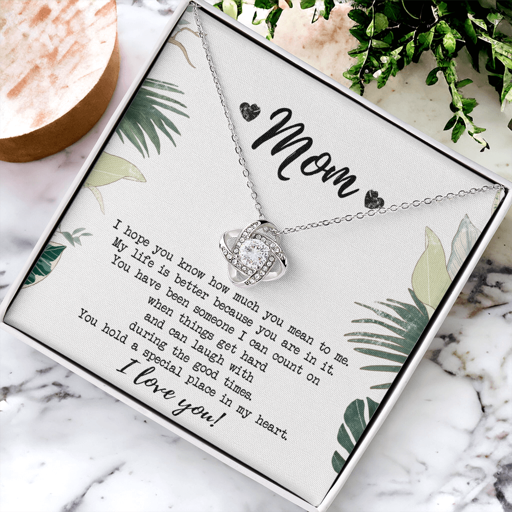 Mothers Day Necklace Gift, Gift Necklace for Mom, To My Mom Love Knot Necklace From Daughter, Mother And Daughter Gift Necklace, Jewelry Gift For Women, Mother Gift Necklace I Love You