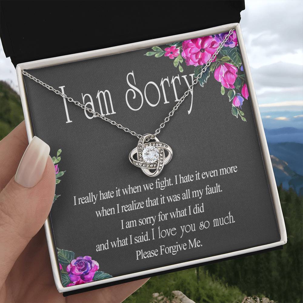 Wife Necklace From Husband I Am Sorry Love Knot Necklace Gift For Wife Husband To Wife Jewelry Gift For Women Wife Gift Necklace Soulmate Gift Necklace Sorry Gift Necklace I Am Sorry Gift Pendant