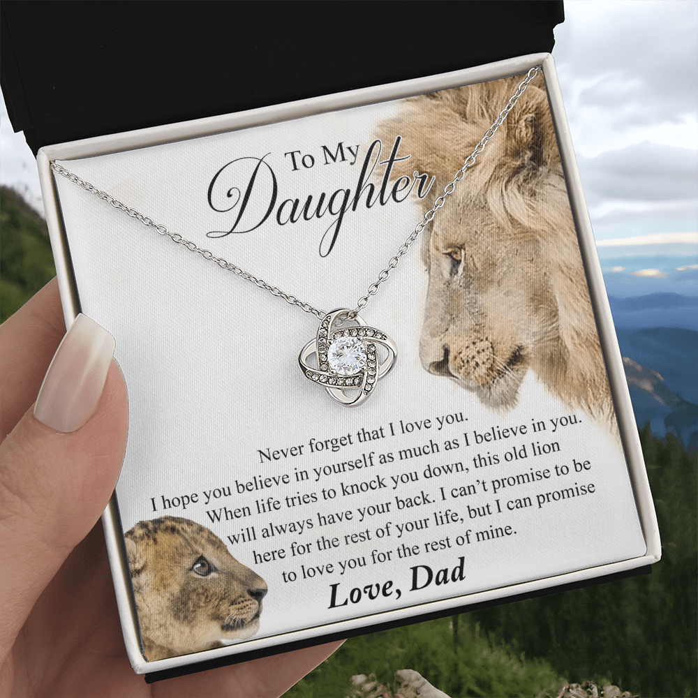 To My Daughter Gift Necklace This Old Lion Will Always Have Your Back Necklace Daughter Necklace From Dad - Daughter gifts from dad Includes Gift Box Jewelry Gift For Girls, Little Girl Necklace
