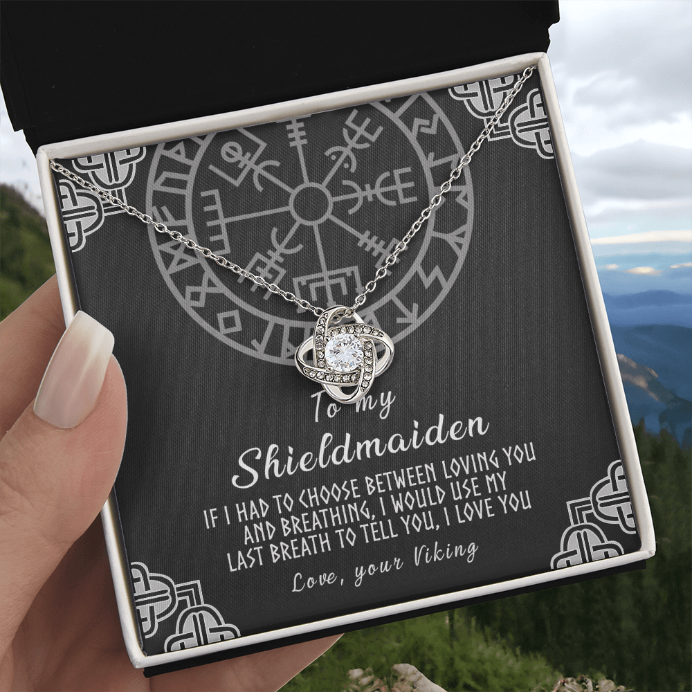 Personalized Gift Necklace, To My Shieldmaiden Necklace From Viking, Jewelry Gift For Women, Wife Gift Necklace Girlfriend Pendant Gift On Christmas, Valentine Day, Anniversary Customized Card Gift