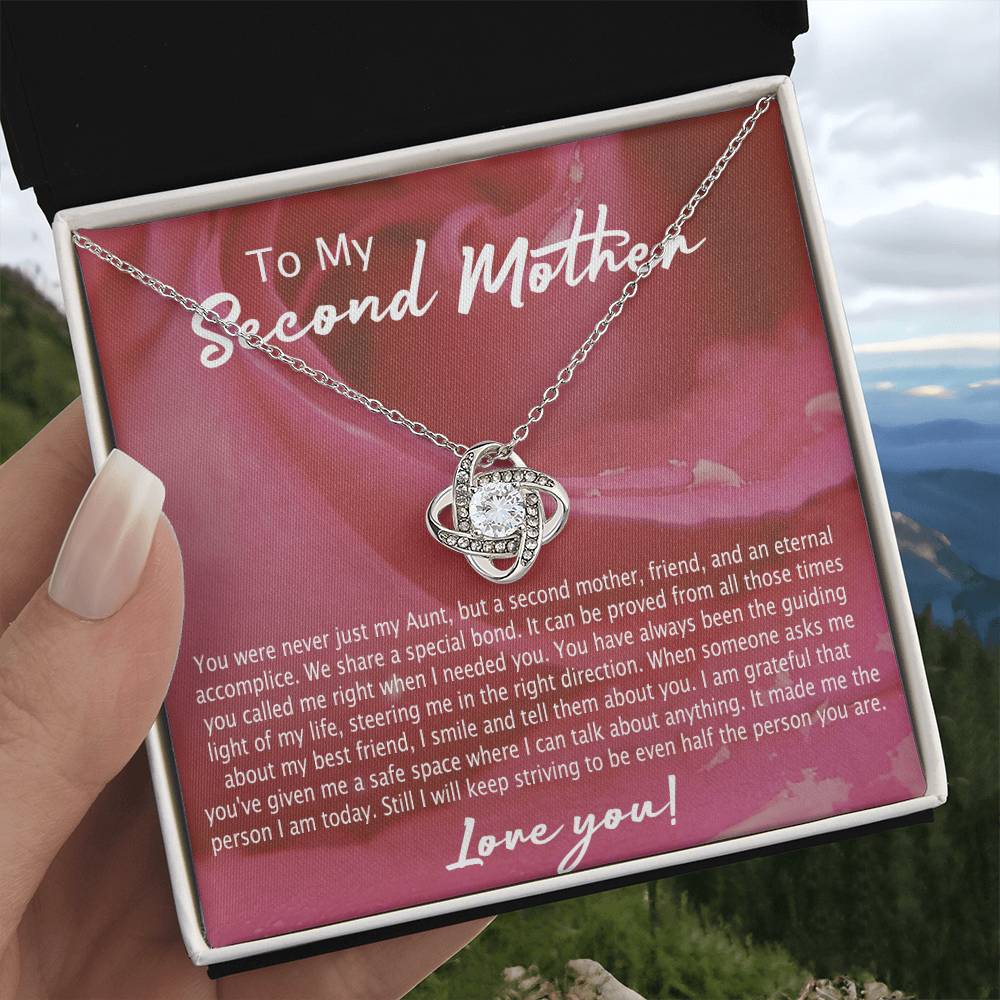 Second Mother Necklace, To My Second Mom Love Knot Necklace From Son, Second Mother Gift Necklace, Mother Pendant Gift Necklace From Daughter Or Son, Jewelry Gift For Women, Boyfriend's Mom Gift