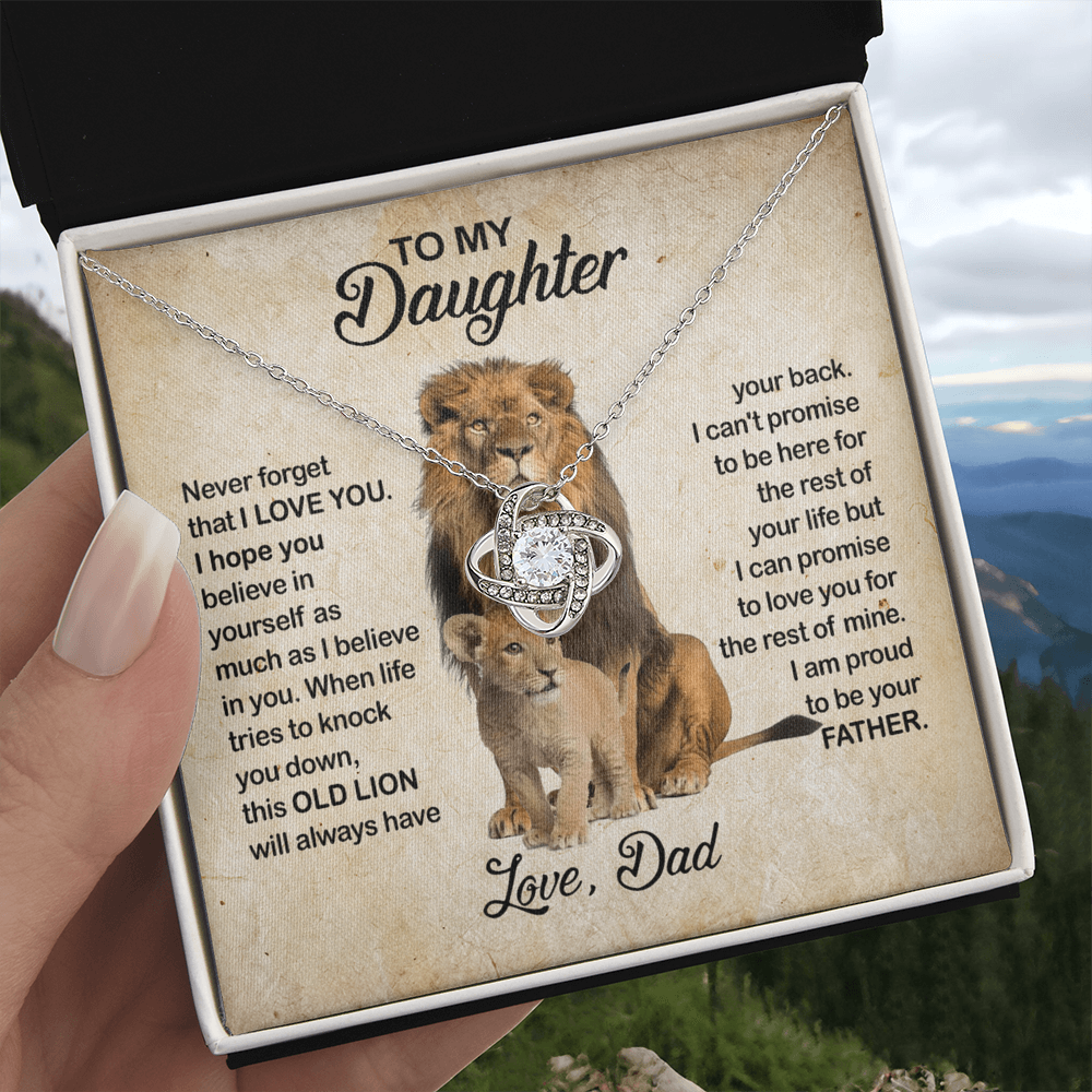 Daughter Gifts Necklace From Dad, Father Daughter Necklace, To My Daughter Lion Dad And Daughter Necklace, Father Daughter Gifts Necklace for Daughter Jewelry Gift For Girls, Little Girl Necklace
