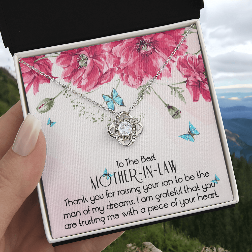 To The Best Mother In Law Love Knot Necklace, Mother In Law Gifts, Mothers Day Gifts Necklaces