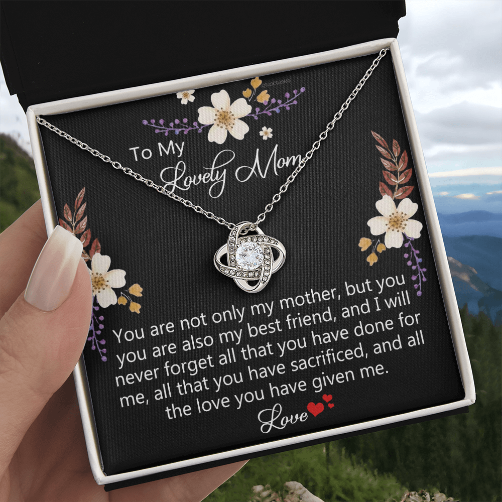 Lovely Mom Necklace, To My Mom Necklace From Daughter Gift For Mom On Birthday Gift Anniversary, Mother' Day Wedding Day Necklace Gift For Mom, Lovely Mom Jewelry Gift For Women, Mom Gift Necklace