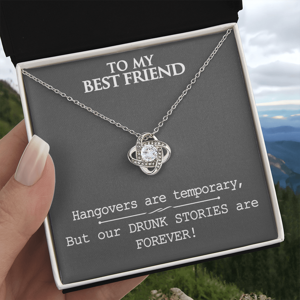 Gifts Necklace For Best Friend, To My Best Friend Love Knot Necklace From Friend, Best Friend Birthday Gift Necklace, Long Distance Best Friend Necklace, Best Friend Anniversary Jewelry Gift