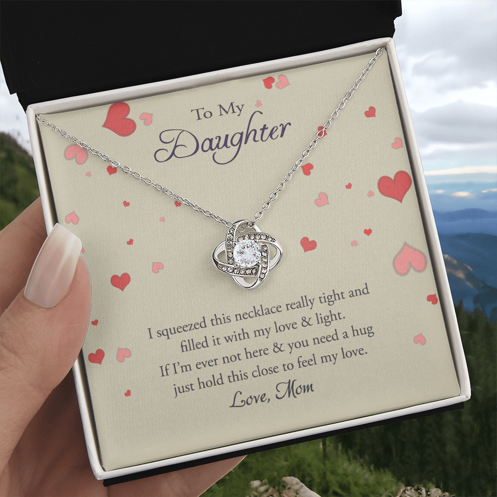 To My Daughter Gift Necklace From Mom, Jewelry Gift for Girls Daughter from Mom, Sentimental Gift for Her, Message Card and Gift Box styles On Birthday, Christmas, Anniversary Graduation Gift