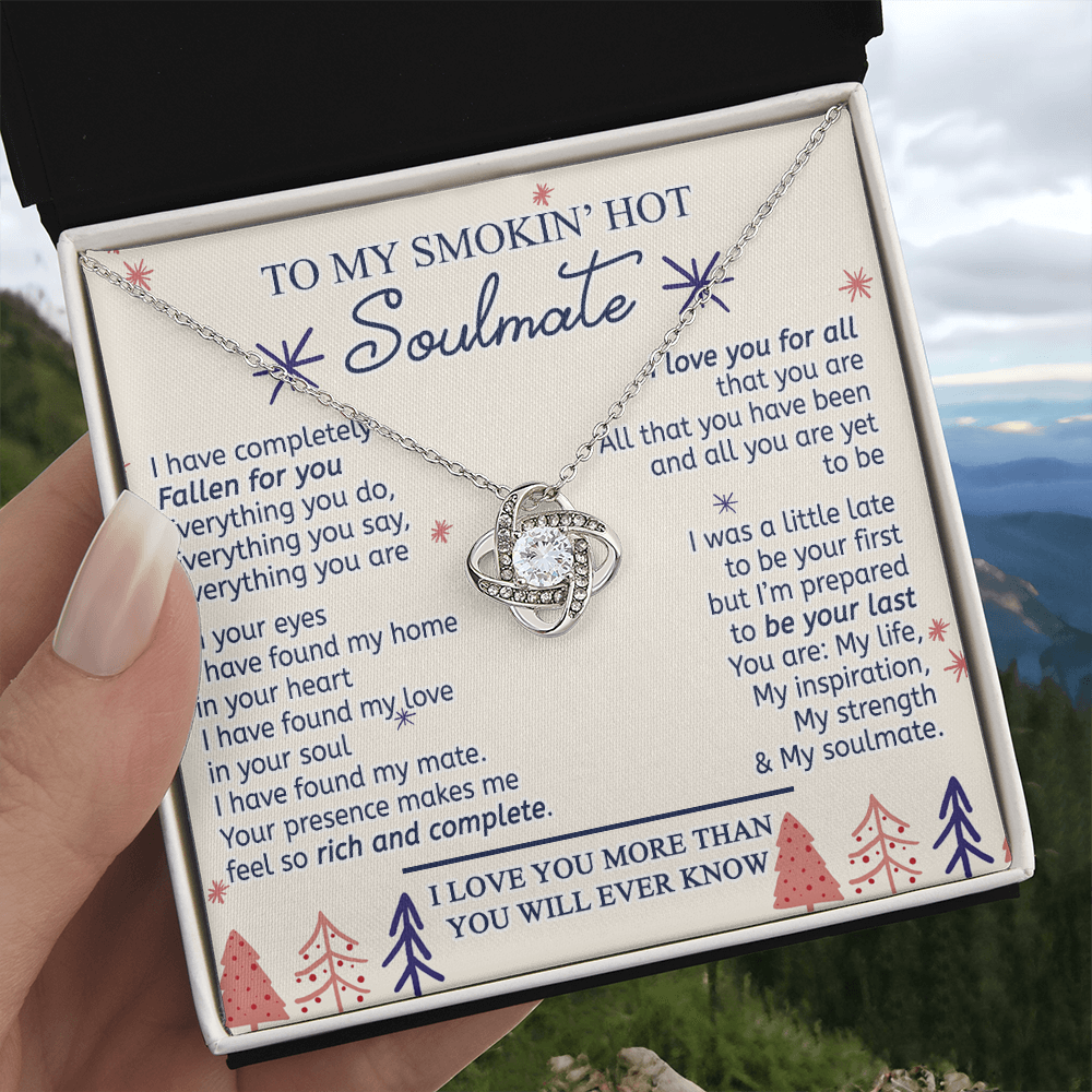 To My Smokin' Hot Soulmate Necklace From Husband, Boyfriend Gift On Birthday Christmas Jewelry Gifts For My Wife Personalized Gift Present Pendant for Future Wife Soulmate Girlfriend My Love