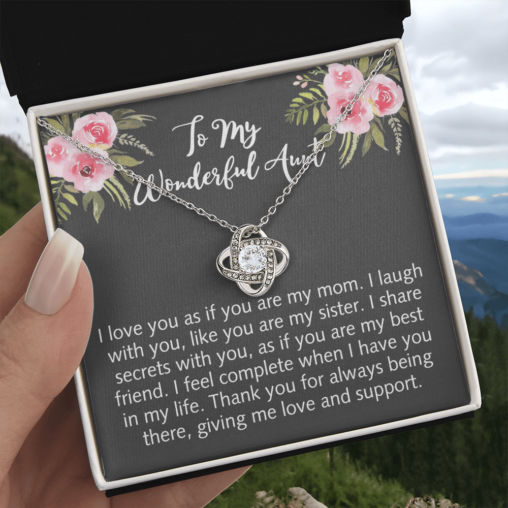 To My Wonderful Aunt Love Knot Necklace Gift From Niece Aunt Gifts Necklace for Auntie Gifts Jewelry for Aunt Birthday Gifts Best Aunt Ever Aunt Necklace from Niece Aunt and Niece Necklace