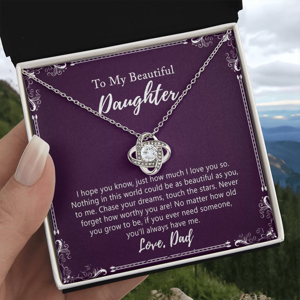 Daughter Gift Necklace, Birthday Gift for Daughter Jewelry Gift for Her Girls - To My Daughter Necklace from Dad Father and Daughter Gift On Birthday Christmas Graduation Gift For Daughter