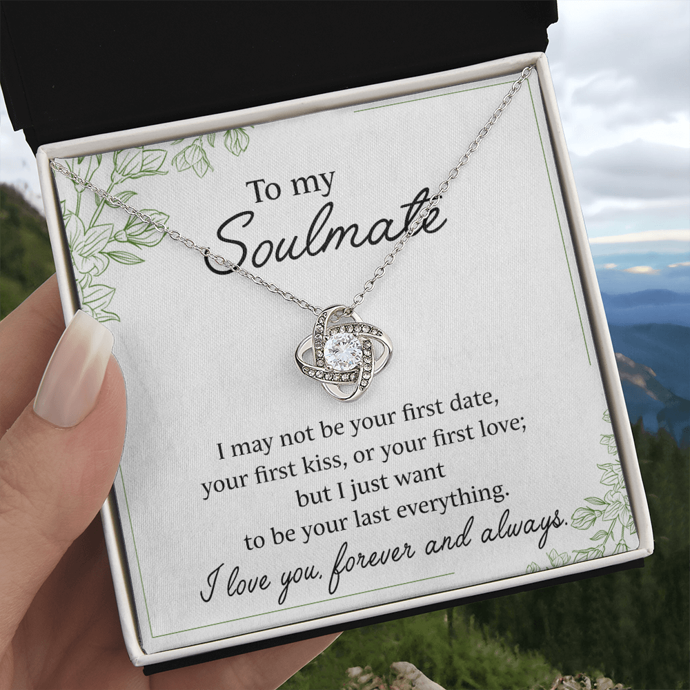 To My Soulmate Love Knot Necklace From Husband Necklace For Wife, Gift Necklace For Girlfriend, Necklace for Girlfriend, Soulmate From Husband, Boyfriend Necklaces for Her, Jewelry Gift For Women