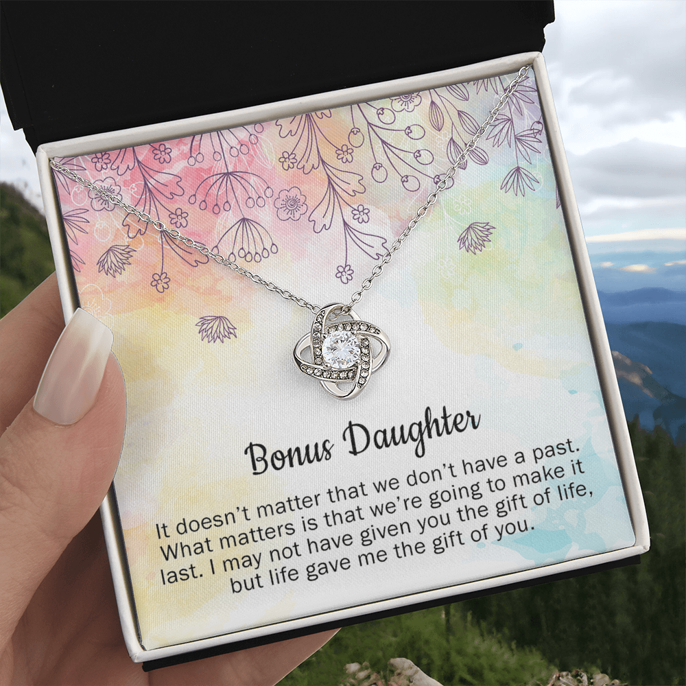 Personalized Gift Necklace - To My Bonus Daughter Gift From Mom, Step Daughter Necklace, Stepdaughter Gift From Stepmom, Step Daughter Wedding Gift, Bonus Daughter Necklace Jewelry Gift For Girls