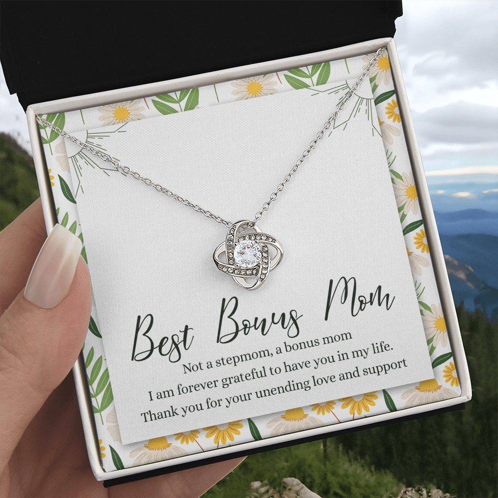 Gifts Necklace For Best Bonus Mom, To My Bonus Mom Necklace From Bonus Daughter, Bonus Mother Gift Necklace On Mother's Day, Birthday Gift Anniversary Jewelry For Women, Bonus Mom Gift Necklace