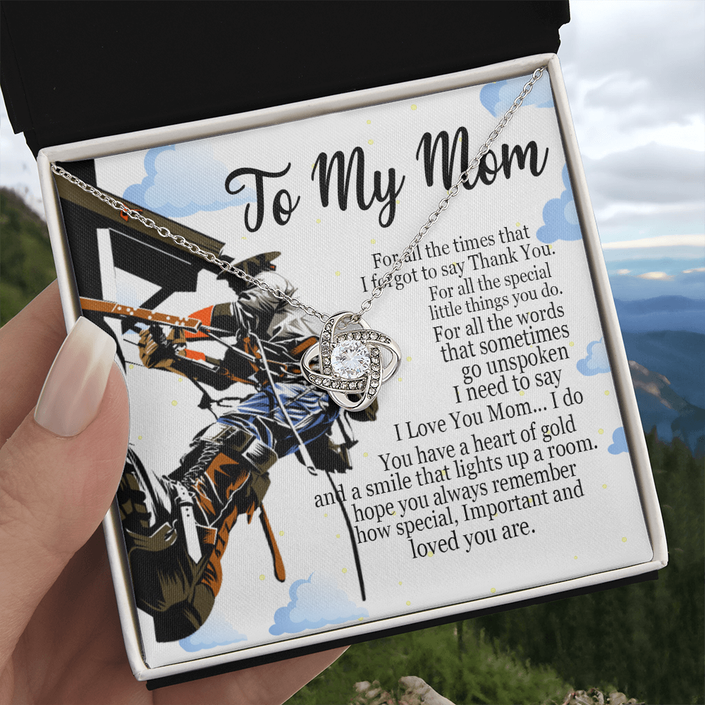 Lineman's Mom Love Knot Necklace Mother Jewelry Mothers Day Gift