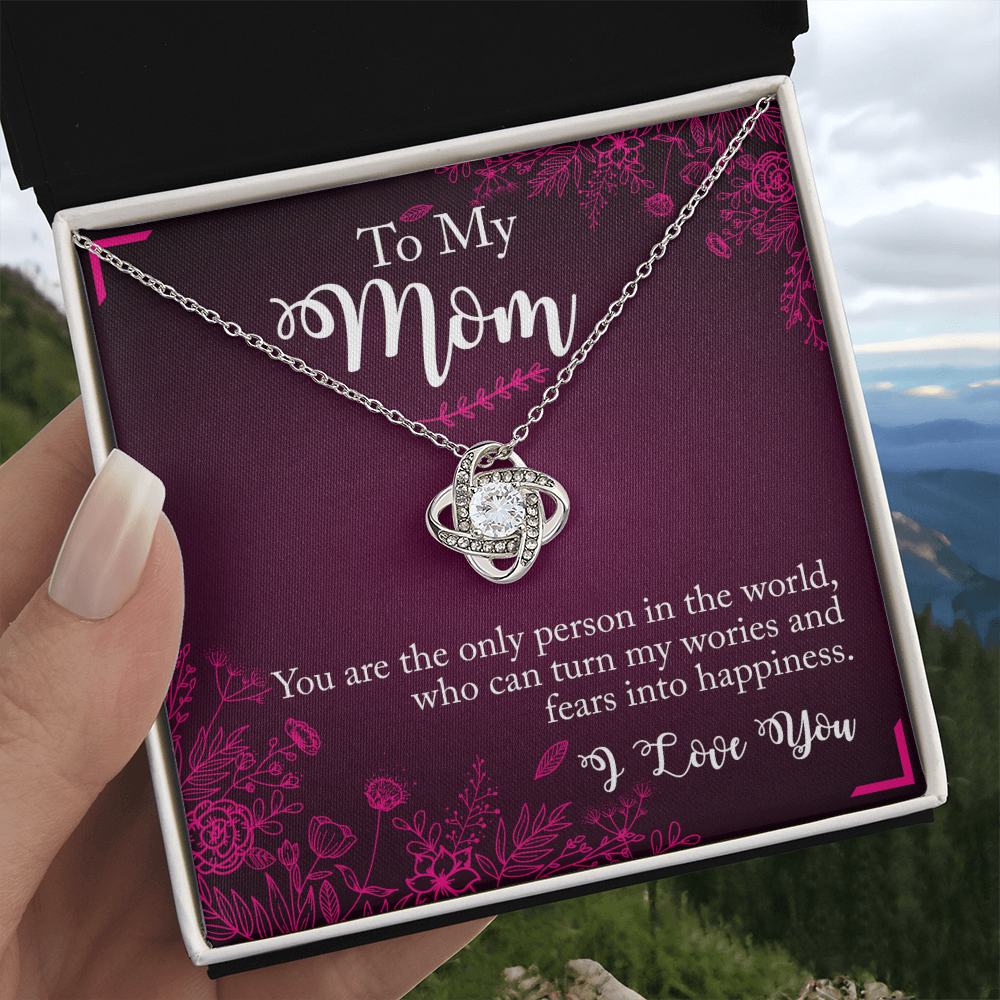 To My Mom Necklace From Daughter, You Are The Only Person Necklace Gift For Mom, Mother And Daughter Love Knot Necklace, Mom Gift Necklace On Birthday Gift, Anniversary Pendant Gift For Mom Jewelry
