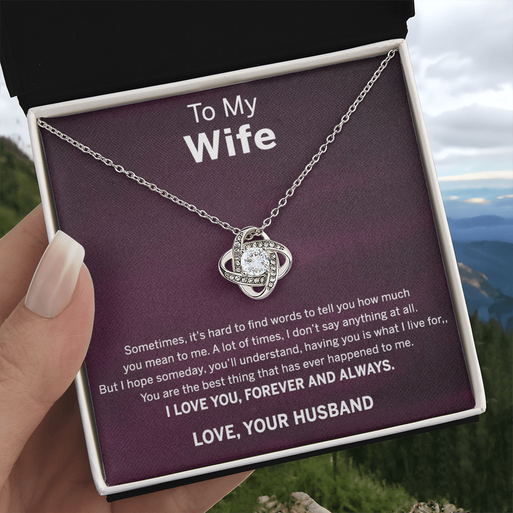 Forever And Always Necklace, To My Wife Necklace From Husband, Wife Love Knot Necklace, Jewelry Gift For Women, Badass Wife Gift Necklace, Future Wife Gift Necklace Soulmate Gift Love Knot Pendant