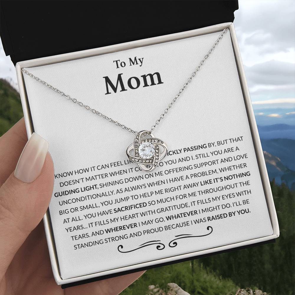 Mom Gift Necklace, To My Mom Necklace From Daughter, The Love Knot necklace Gift For Mom, Birthday Gift Necklace For Mom, Mother's Day Necklace Gift For Mom From Daughter Jewelry Bonus Mom Necklace