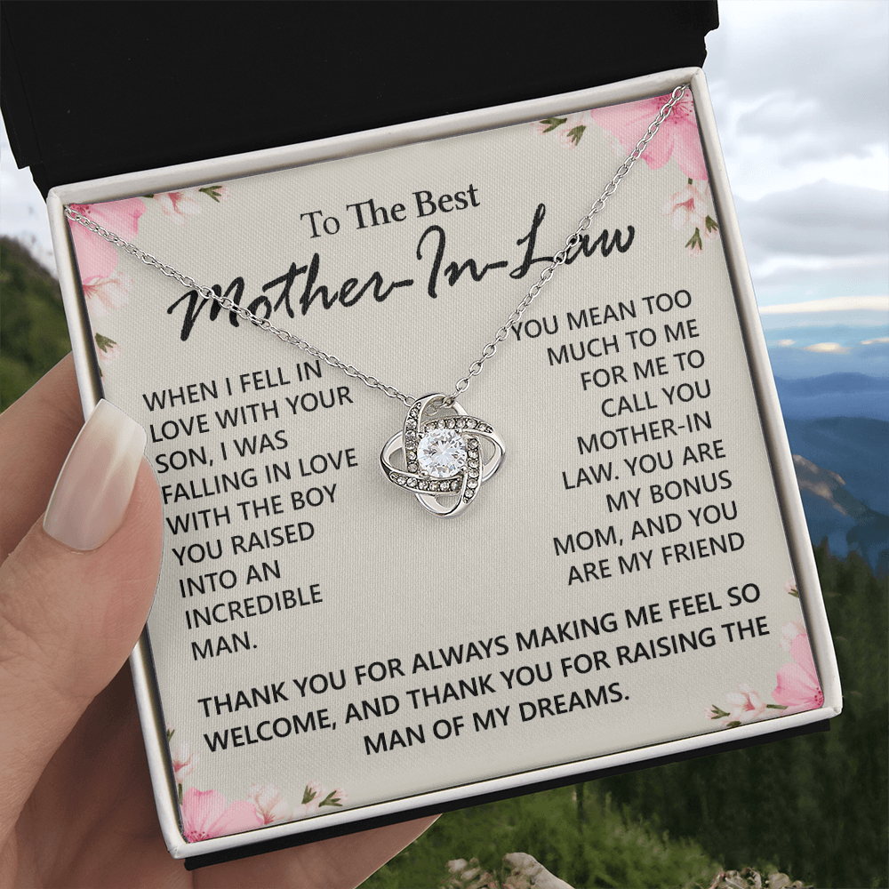 Mother In Law Gift Necklace The Love Knot Necklace Gift For Mother In Law Bonus Mom To The Best Mother In Law Necklace From Daughter Thank You Necklace Gift For Mother In Law Jewelry Gift For Women