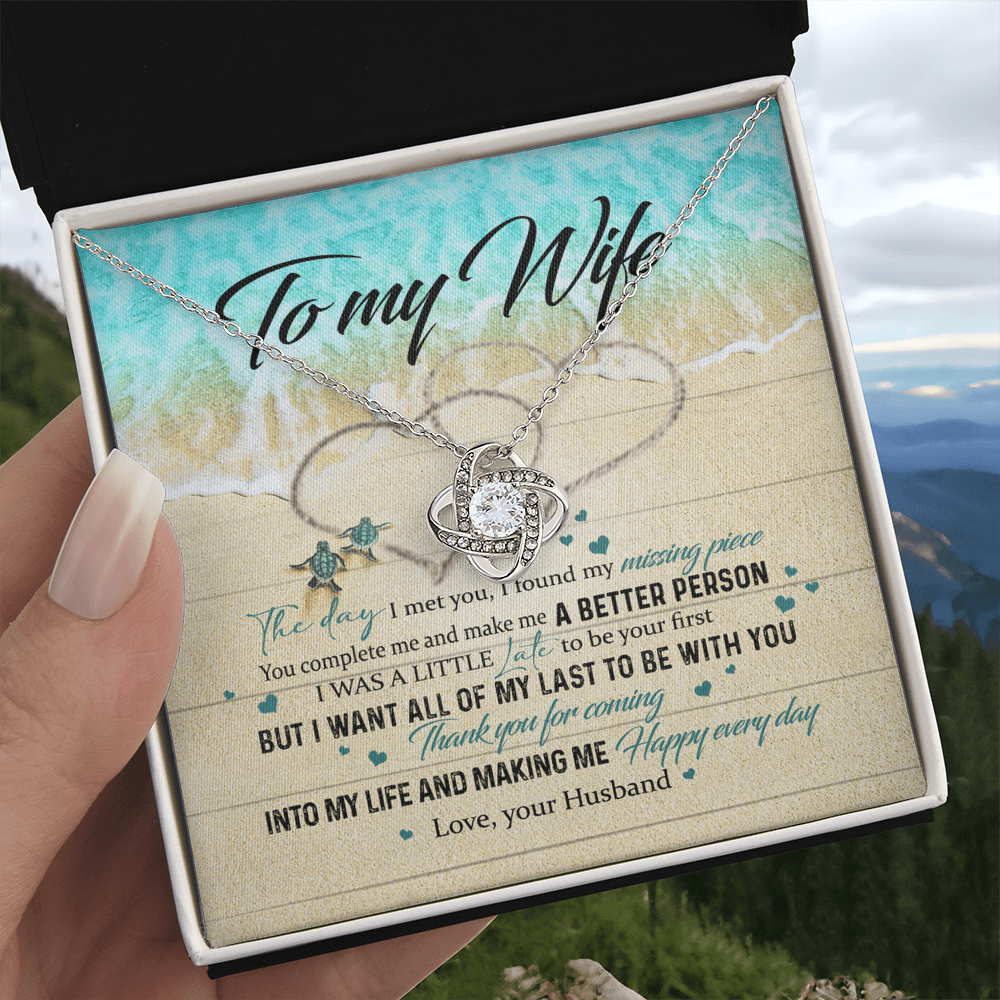 To My Wife Necklace From Husband Happy Every Day Necklace Gift For Wife, Wife Gift Necklace, Husband To Wife Gift Love Knot Pendant Gift From Men Jewelry Gift For Women, Soulmate Gift Pendant