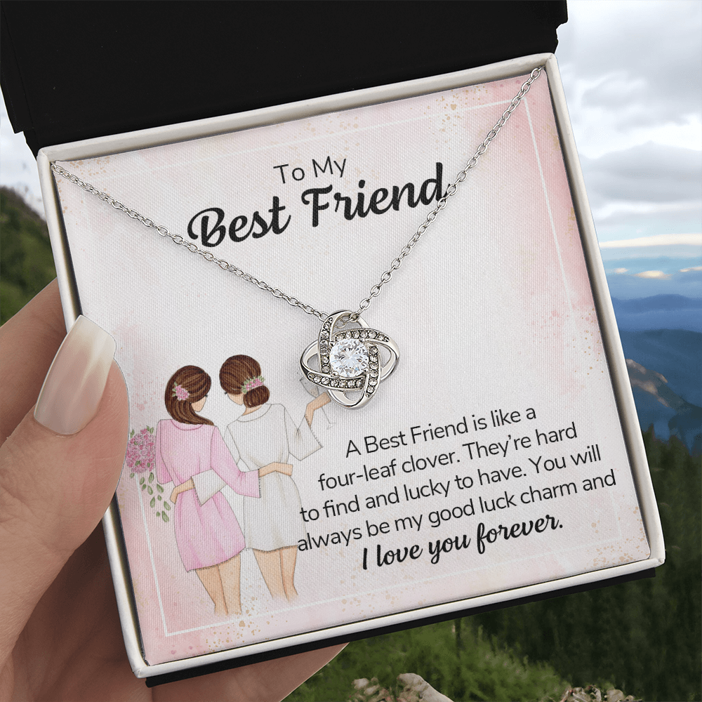 Best Friend Party Gift Necklace, Gift Pendant For BBF On Wedding, To My Best Friend Necklace From Friend BFF, Best Friend Love Knot Necklace Gift On Birthday, Anniversary, Christmas