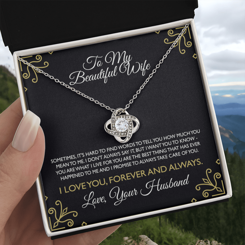 Gifts For Wife Romantic Necklace, Wife Gift Necklace Ideas, To My Smoking Hot Wife Necklace From Men, Message Card and Gift Box For Wife, To My Beautiful Wife Necklace From Husband To Wife