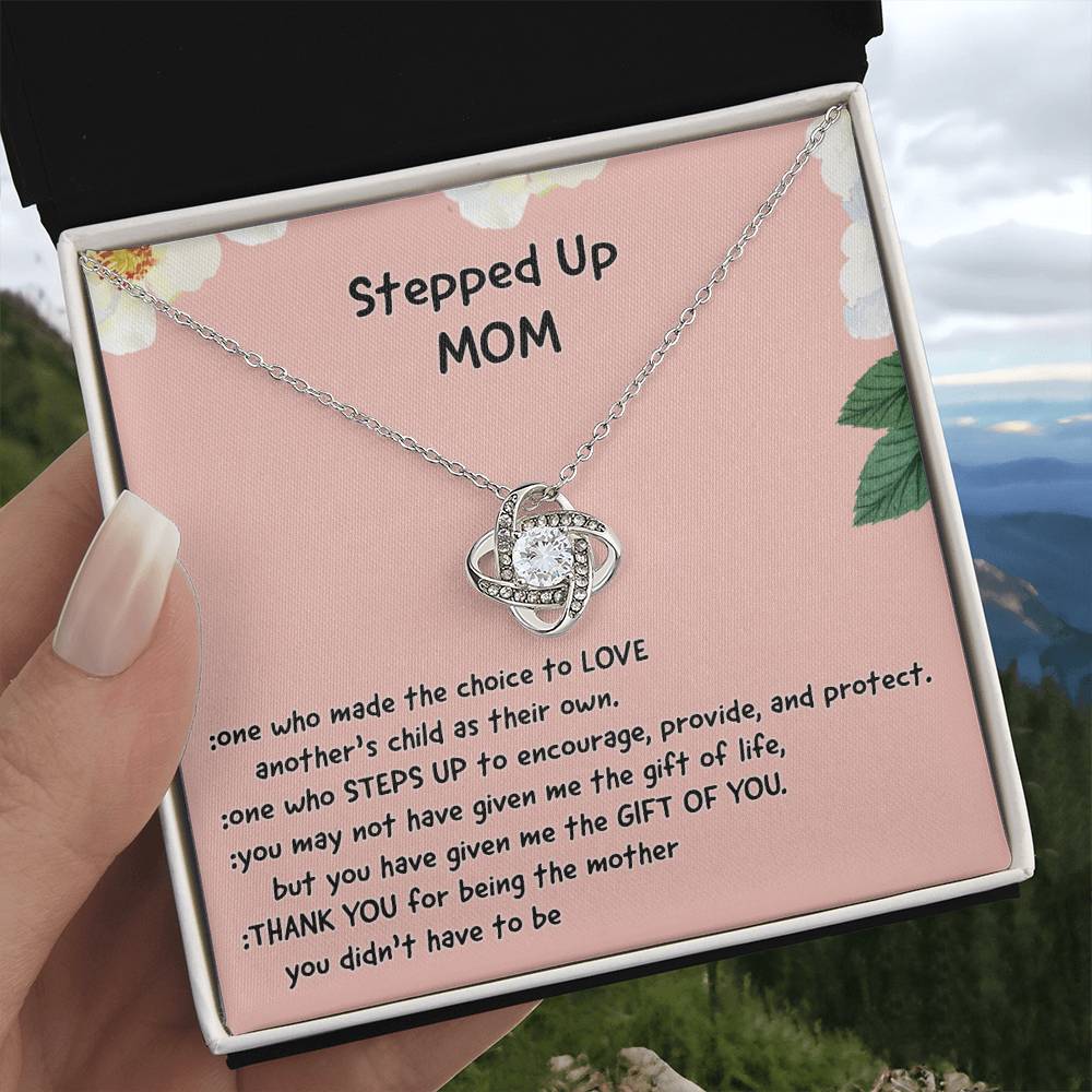 Stepped Mom Necklace, To My Steooed Up Mom Necklace Gift From Daugter, Stepped Up Mom Gift Necklace, Step Up Mommy Necklace To Daughter, Jewelry Gift For Mom On Birthday, Mother's Day Necklace Gift