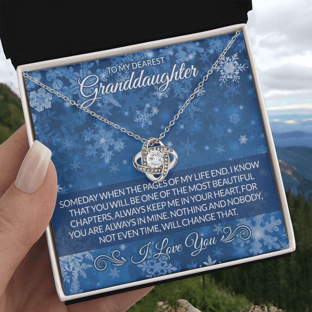 Granddaughter Love Knot Necklace - To My Dearest Granddaughter Necklace From Grandma Grandmother, I Love You Necklace Christmas For Granddaughter, Gift Necklace For Granddaughter Christmas Necklace