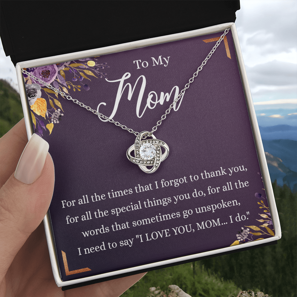 Mother Gift Necklace, To My Mom Love Knot Necklace From Daughter, Mother's Day Necklace Gift, Retriment Anniversary Necklace Gift For Mom, Bonus Mom Present for Mom Necklace Jewelry Gift for Women