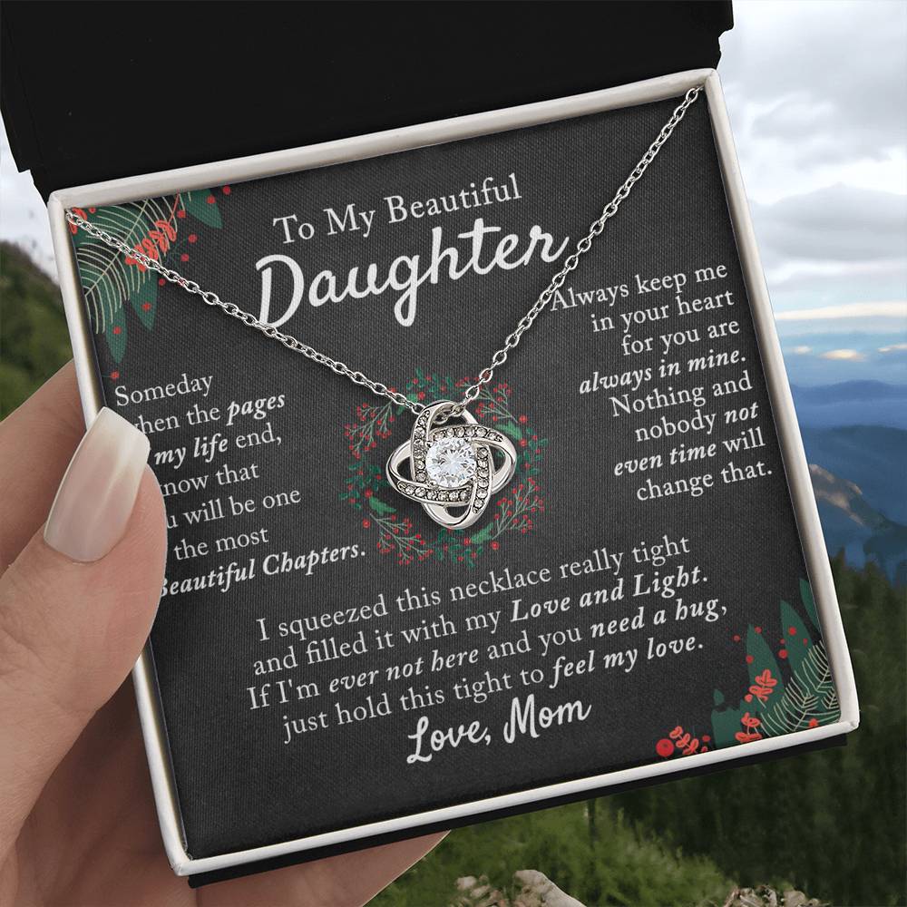 To My Beautiful Daughter Necklace, Gift From Mom To Daughter, The Love Knot Necklace, Graduation Gift, Birthday Gift, Mothers Day Necklace Birthday Gift, Jewelry Gift For Girls, Little Girl