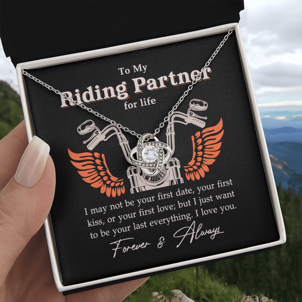 To My Riding Partner Necklace From Husband, Boyfriend Gift For Riding Partner Necklace Biker Woman Birthday Gift Anniversar Necklace for Her Romantic Girlfriend Gift Necklace Includes Message