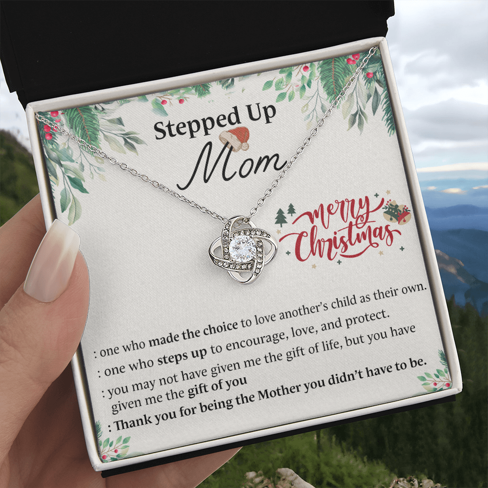 Inspirational StepMom Gifts Necklace Stepped Up Mom Necklace Gift On Christmas Birthday Bonus Mom Gift Necklace To My Stepped Up Mom Necklace From Daughter Son Merry Christmas Necklace Gift For Mom