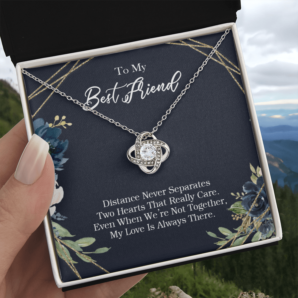 To My Best Friend Necklace From Friend, Love Knot Pendant for Friendship Gifts Best Friends, To Best Friend Love Knot Necklace Gift for Bestie Jewelry Gifts for BFF Gift Jewelry for Girls Her