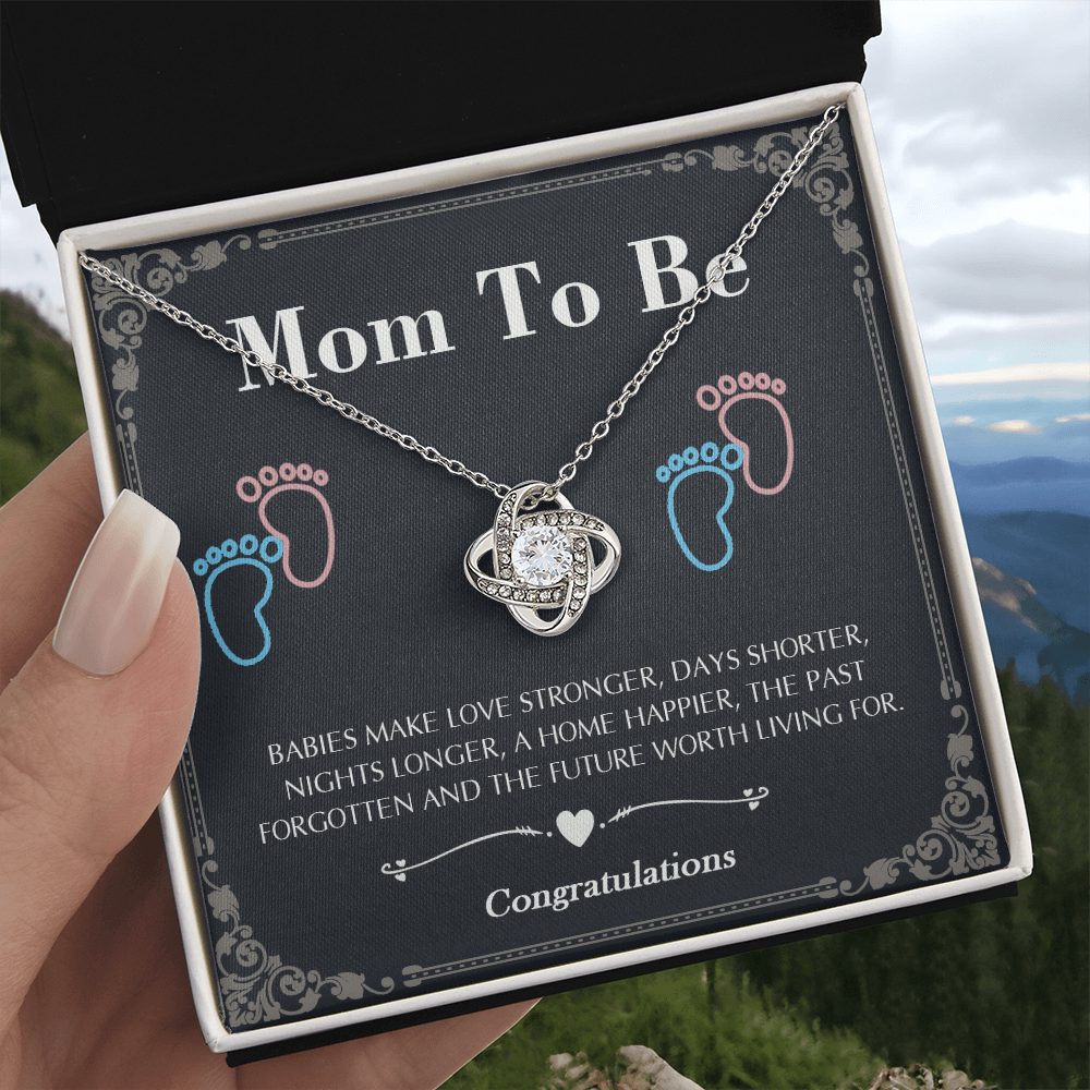 Mom To Be Love Knot Necklace Mom Gift, Gift For New Mom,First Mother's day Gift